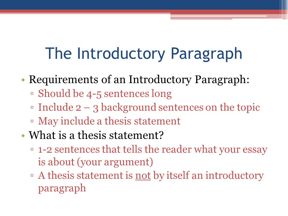 How to write and intro paragraph